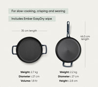 Pre-seasoned Cast Iron Duo - Nilgiri Blue
