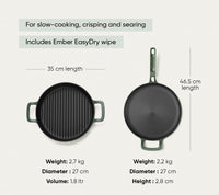 Pre-seasoned Cast Iron Duo - Coorg Green