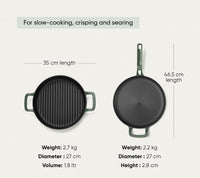 Pre-seasoned Cast Iron Duo - Coorg Green