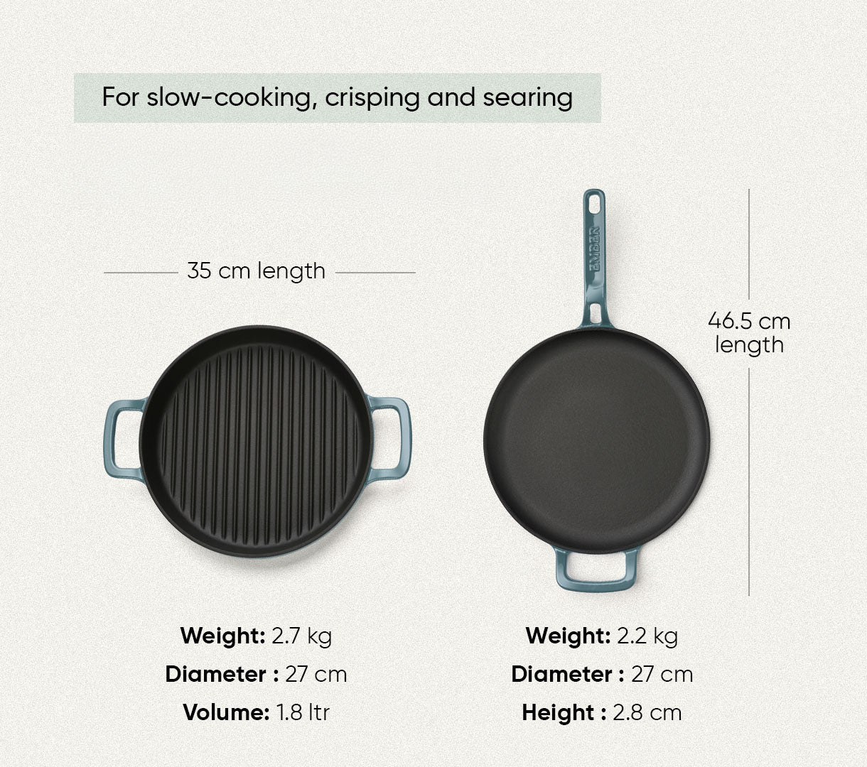 TitaniumClad™ Cast Iron Duo - Ocean
