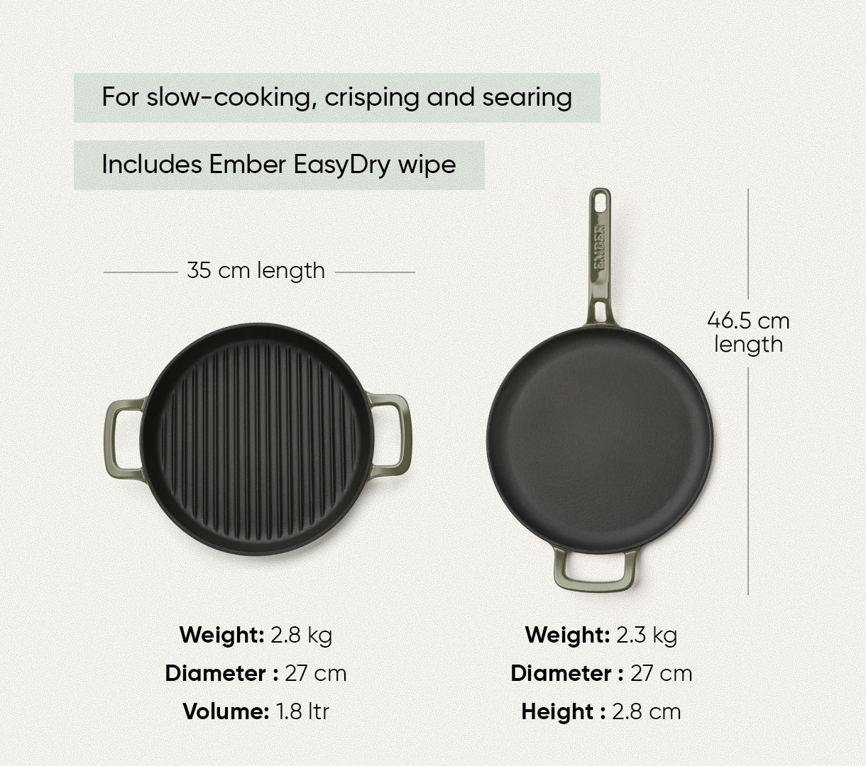 TitaniumClad™ Cast Iron Duo - Sage