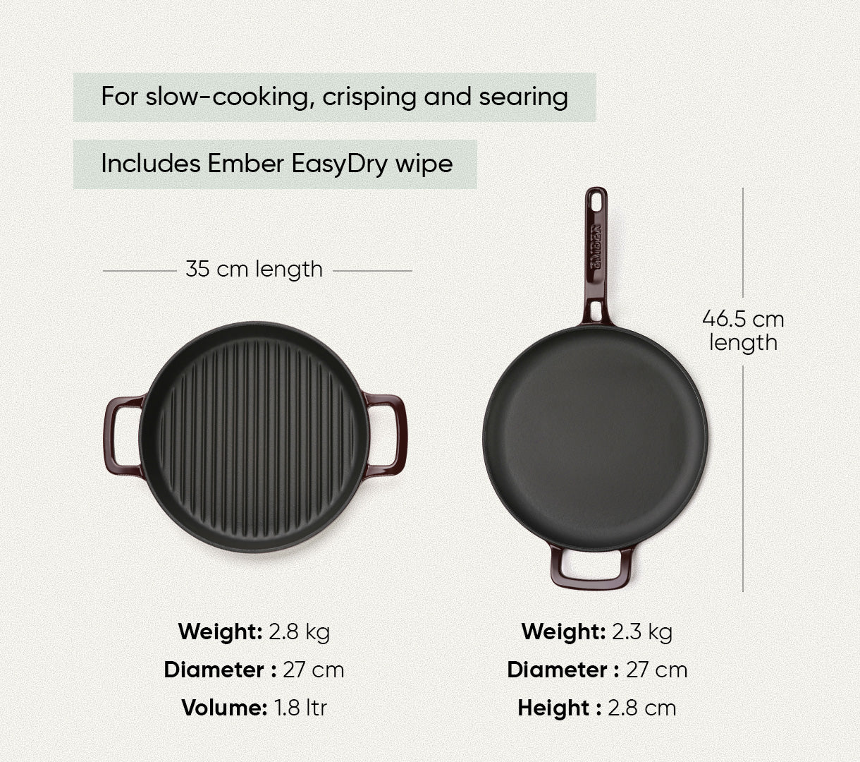 TitaniumClad™ Cast Iron Duo - Wine