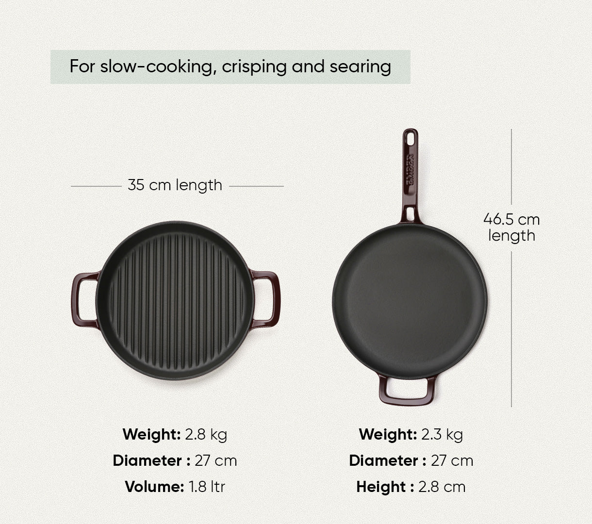 TitaniumClad™ Cast Iron Duo - Wine