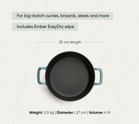 TitaniumClad™  Cast Iron Dutch Oven 27cm - Ocean