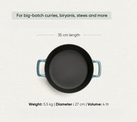 TitaniumClad™  Cast Iron Dutch Oven 27cm - Ocean
