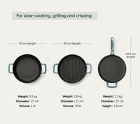 TitaniumClad™ Cast Iron Trio - Ocean