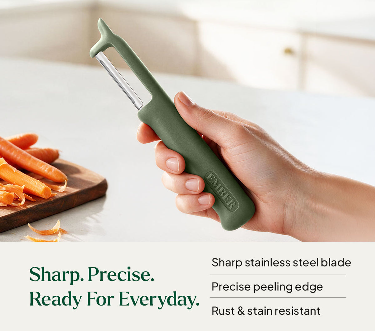 Ember PeelPro™ Vegetable Peeler - Coorg Green