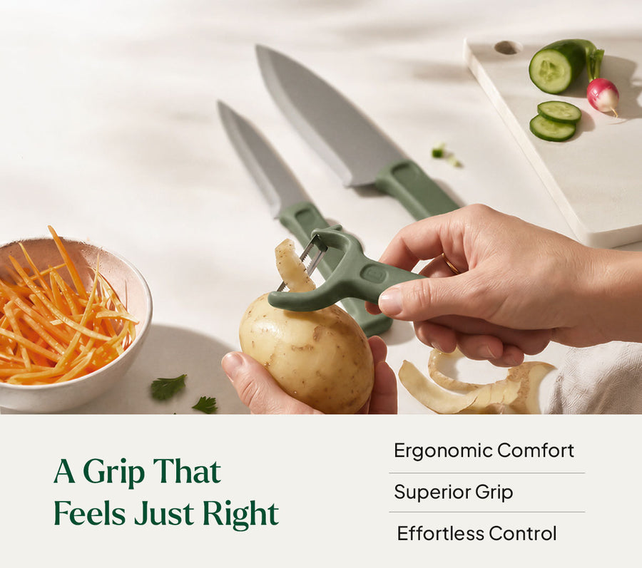 Knife & Peeler Set of 7 - Coorg Green