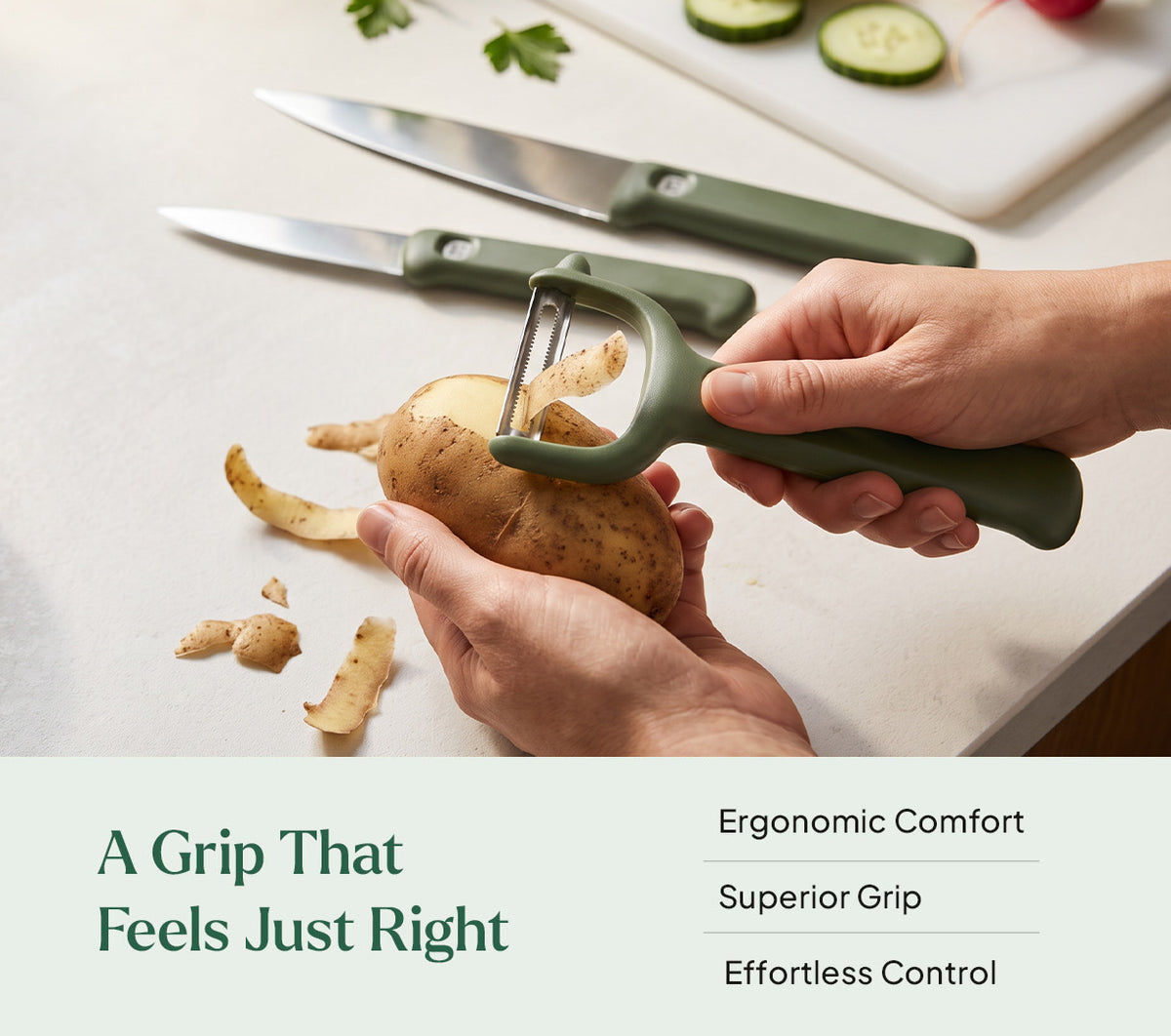 Knife & Peeler Set of 7 - Pro - Coorg Green