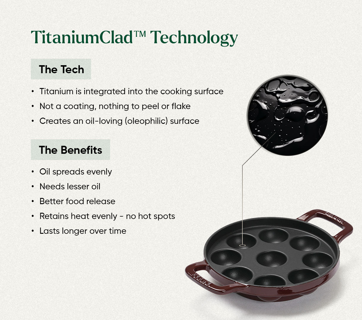 Ember TitaniumClad™ Cast Iron Appe Pan (20 cm) - Wine