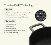 TitaniumClad™  Cast Iron Dutch Oven 27cm - Sage