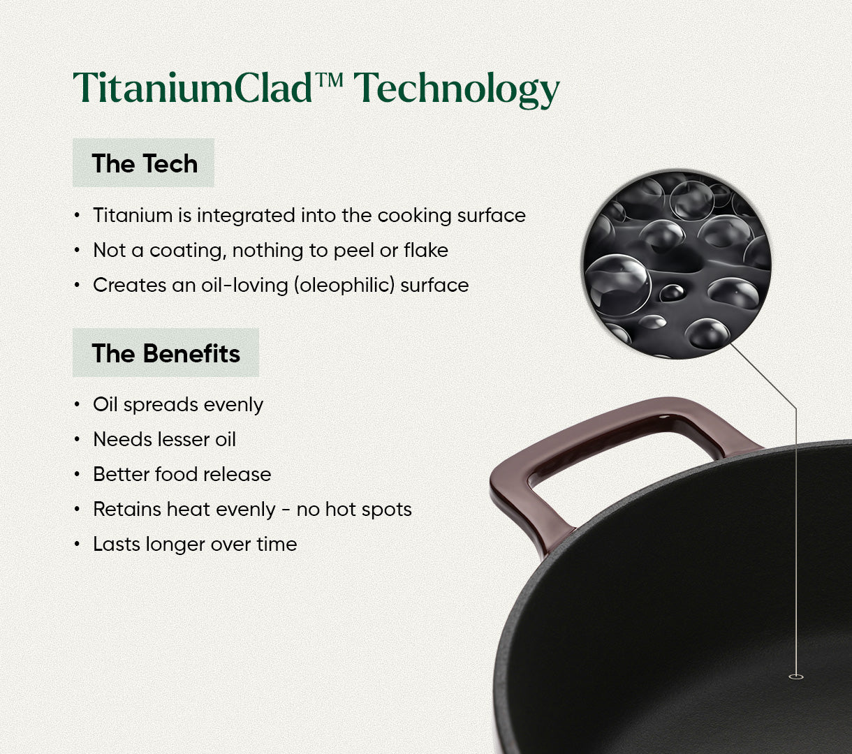 TitaniumClad™  Cast Iron Dutch Oven 27cm - Wine