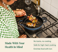 Pre-seasoned Cast Iron Duo - Nilgiri Blue
