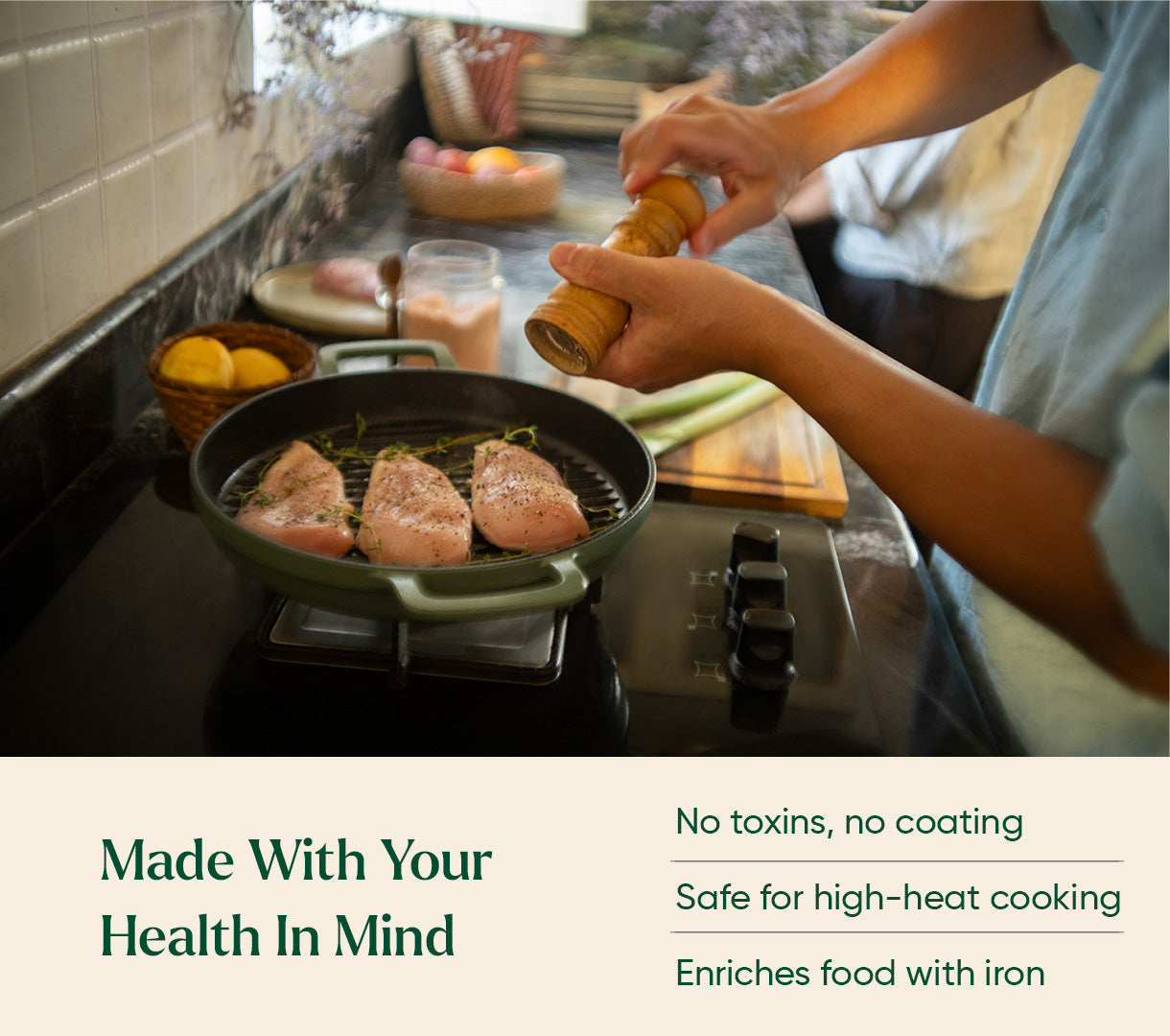 Pre-seasoned Cast Iron Duo - Coorg Green