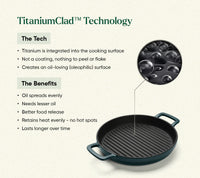 TitaniumClad™  Cast Iron Grill Pan 27cm - Teal