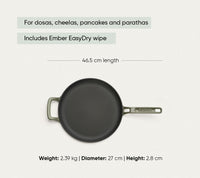 TitaniumClad™  Cast Iron Tawa 27cm - Sage