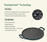 TitaniumClad™  Cast Iron Tawa 30cm - Teal