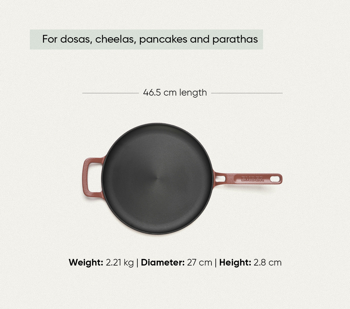 Pre-Seasoned Tawa 27 cm - Jaipur Terracotta