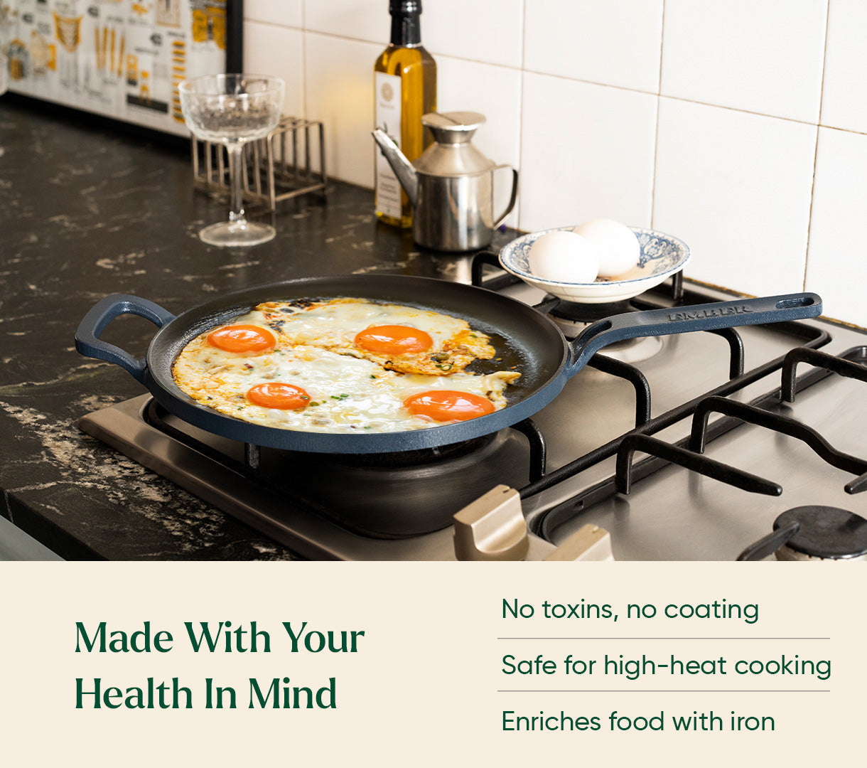 Pre-seasoned Cast Iron Duo - Nilgiri Blue