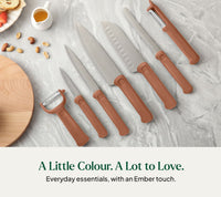 Knife & Peeler Set of 7 - Jaipur Terracotta