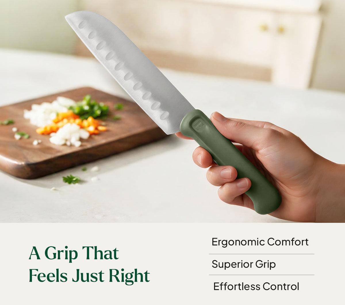 Santoku Knife - Coorg Green