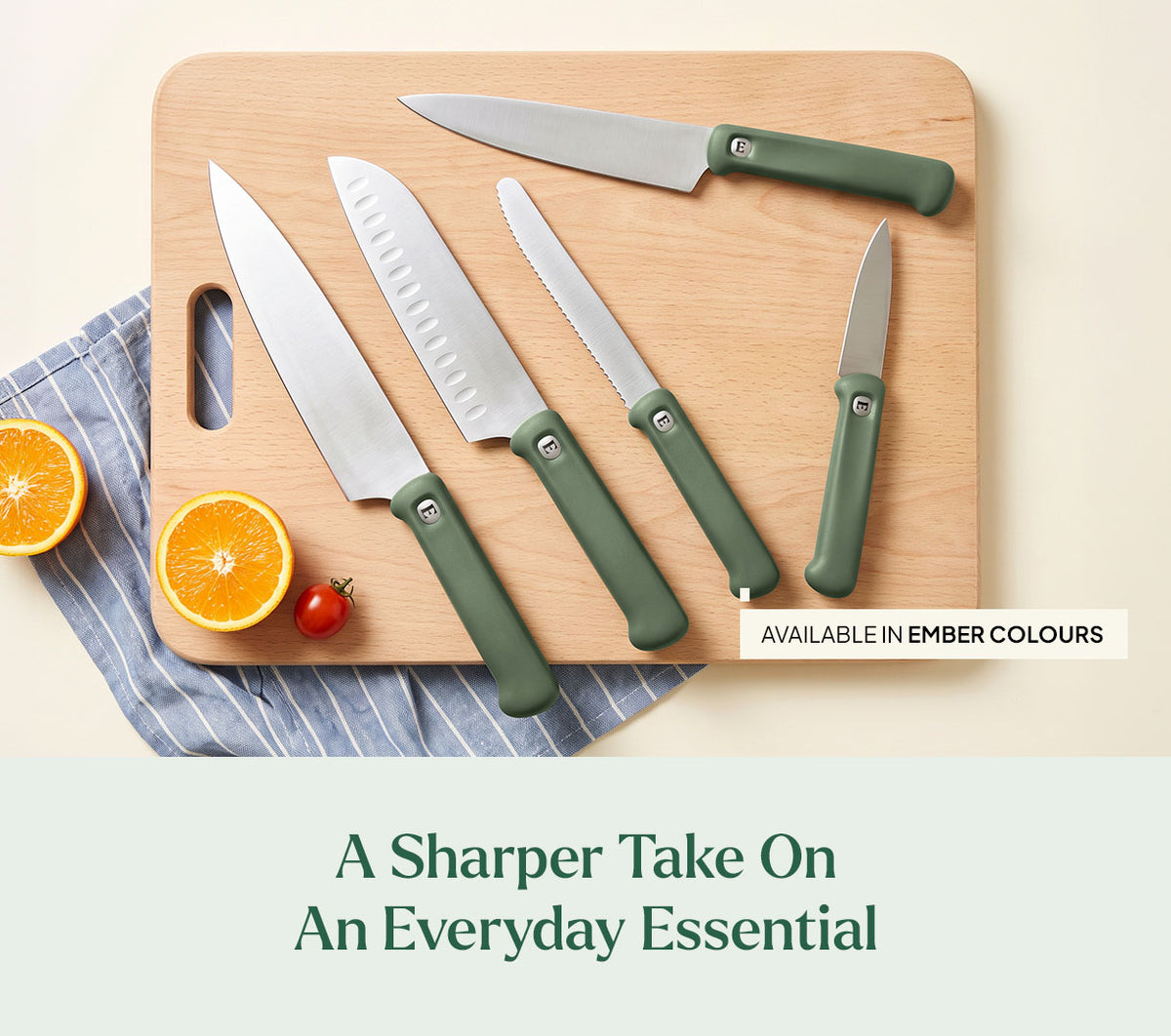 Knife Set of 5 - Pro - Coorg Green