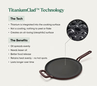 TitaniumClad™  Cast Iron Tawa 27cm - Wine