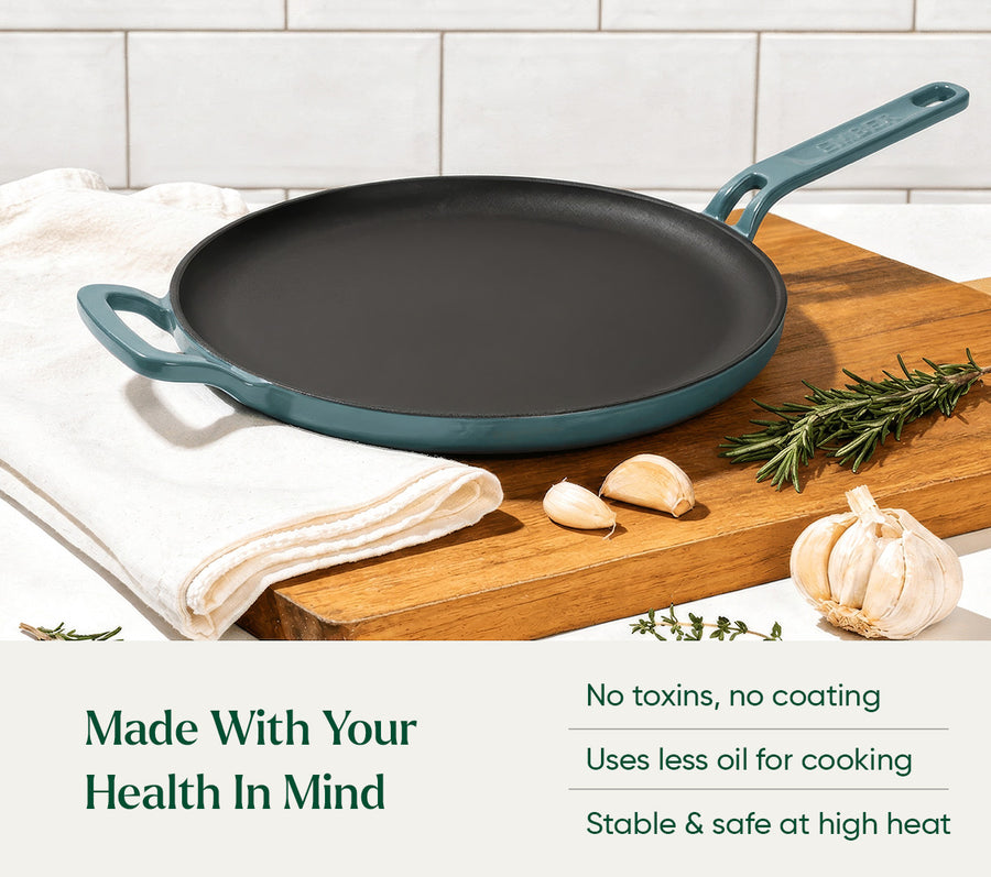 TitaniumClad™  Cast Iron Tawa 27cm - Ocean