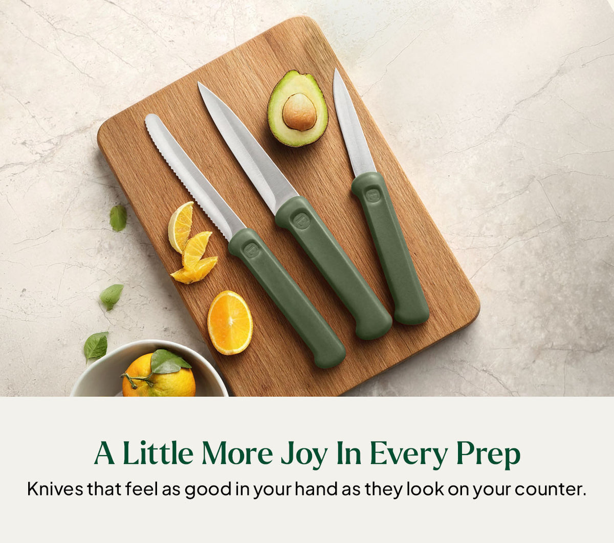 Knife Set of 3 - Coorg Green