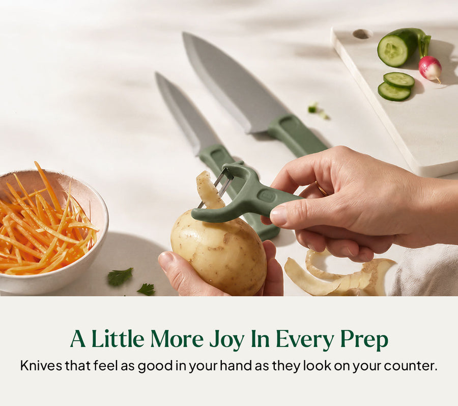 Knife & Peeler Set of 3 - Coorg Green