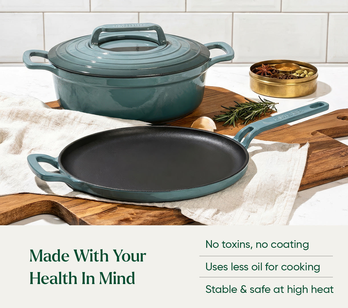 Buy Cast Iron Tawa and Dutch Oven Set Online | Ember Cookware
