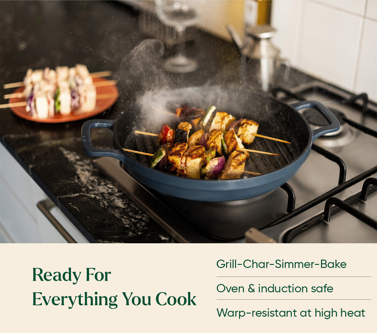 Pre-seasoned Cast Iron Duo - Nilgiri Blue
