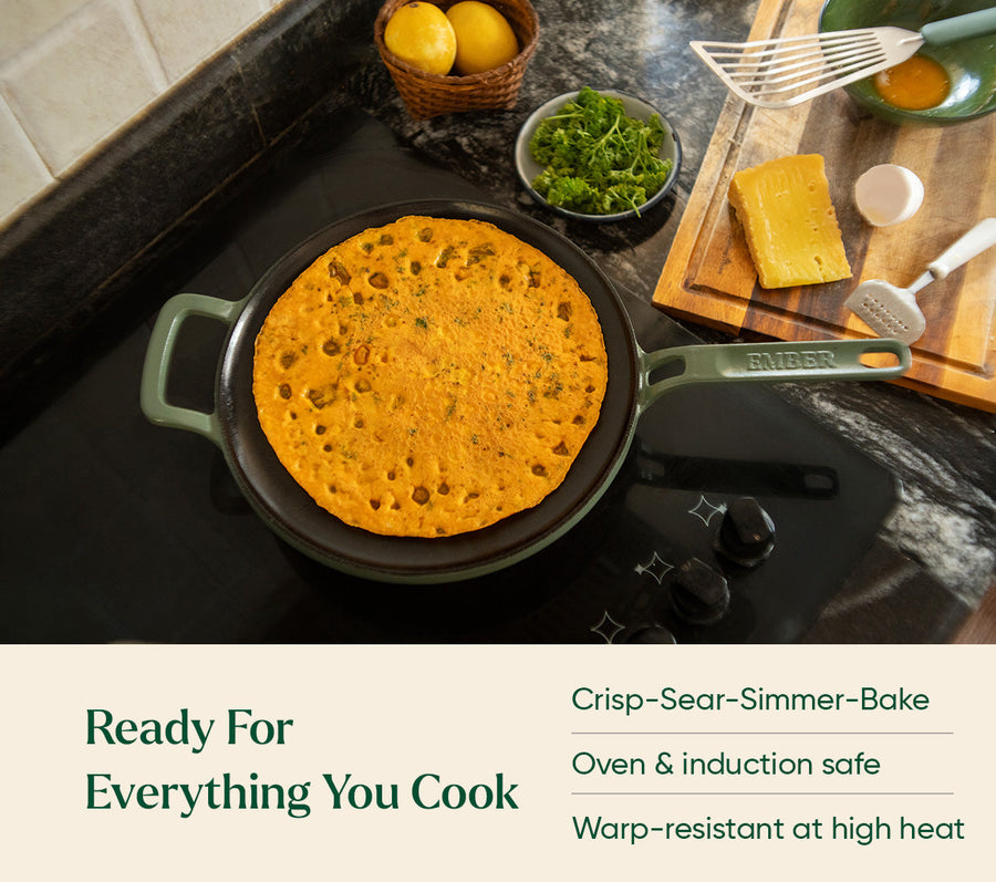 Pre-seasoned Cast Iron Duo - Coorg Green