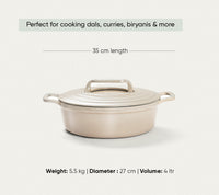 TitaniumClad™  Cast Iron Dutch Oven 27cm - Almond