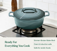 TitaniumClad™  Cast Iron Dutch Oven 27cm - Ocean