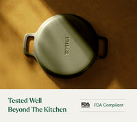 Pre-Seasoned Cast Iron Grill Pan 27cm - Coorg Green