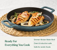 TitaniumClad™  Cast Iron Grill Pan 27cm - Ocean