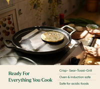 TitaniumClad™  Cast Iron Tawa 30cm - Sage