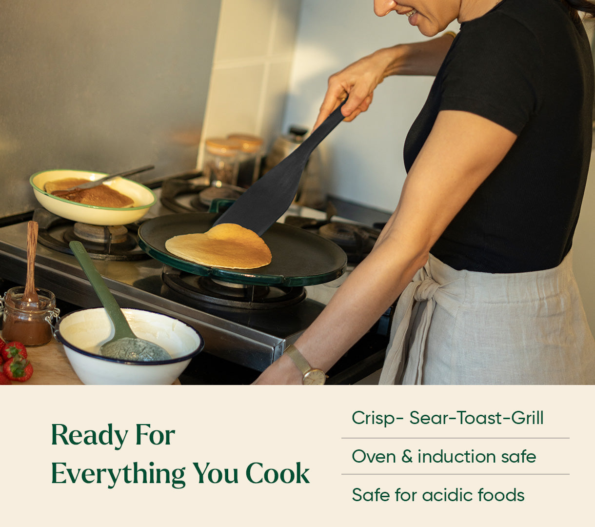 TitaniumClad™  Cast Iron Tawa 30cm - Teal