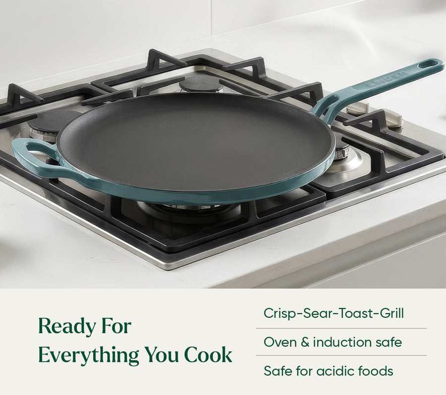 TitaniumClad™  Cast Iron Tawa 27cm - Ocean