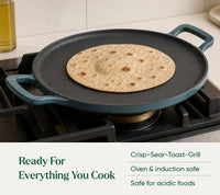 TitaniumClad™  Cast Iron Tawa 30cm - Ocean