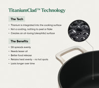 TitaniumClad™  Cast Iron Dutch Oven 27cm - Almond