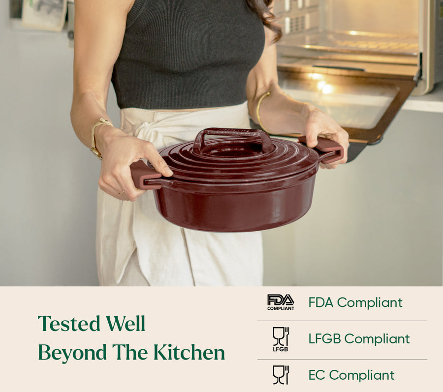 TitaniumClad™  Cast Iron Dutch Oven 27cm - Wine