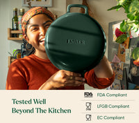 TitaniumClad™  Cast Iron Grill Pan 27cm - Teal