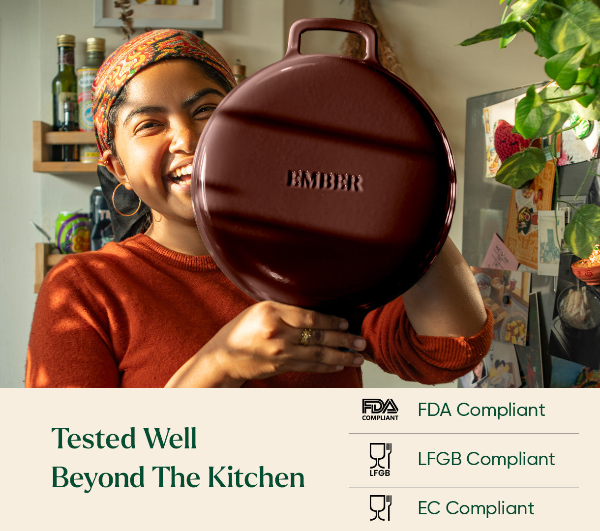 TitaniumClad™  Cast Iron Grill Pan 27cm - Wine