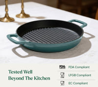 TitaniumClad™  Cast Iron Grill Pan 27cm - Ocean