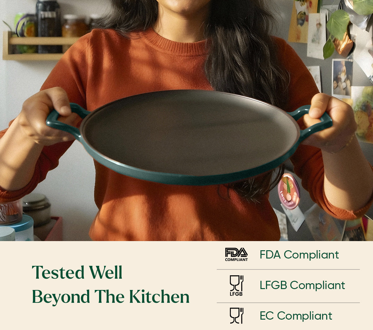 TitaniumClad™  Cast Iron Tawa 30cm - Teal