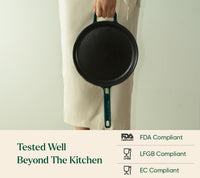 TitaniumClad™  Cast Iron Tawa 27cm - Teal