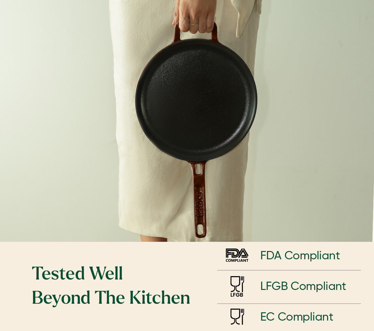 TitaniumClad™  Cast Iron Tawa 27cm - Wine