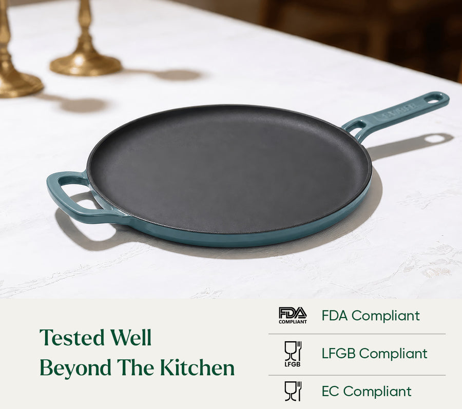 TitaniumClad™  Cast Iron Tawa 27cm - Ocean